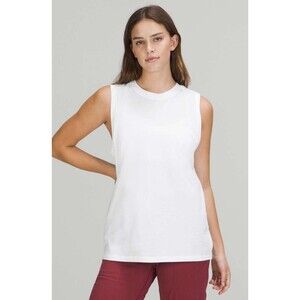 Women’s Lululemon All Yours Organic Tank White Tank Top Medium 10 Pima Cotton